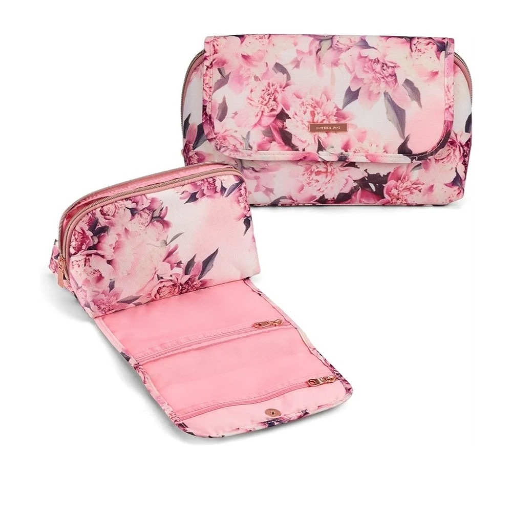 Sophia Art‎ Pink Peony Floral Travel Hanging Toiletry Makeup Organizer Bag